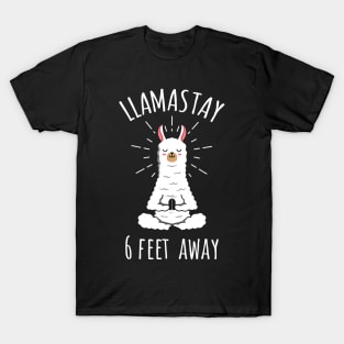 Llamastay 6 Feet Away Funny Llama Social Distancing Shirt T-Shirt